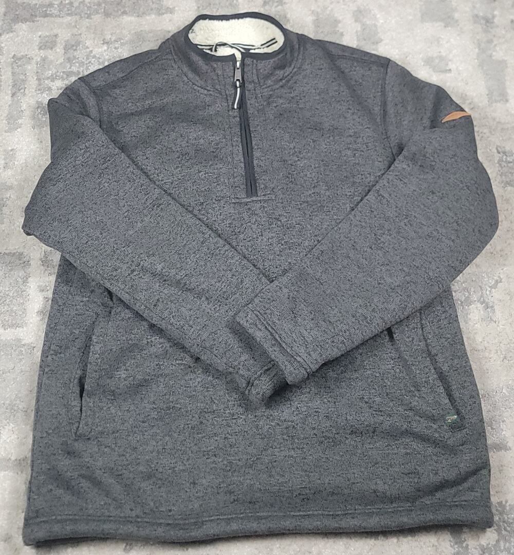 Orvis Men’s Gray Sherpa Quarter Zip Fleece Pullover Sz Large